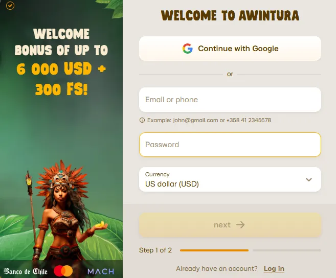 awintura casino sign up